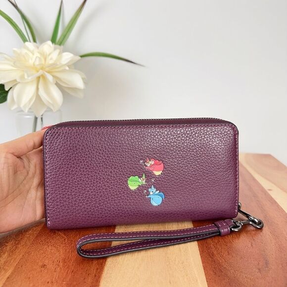 NWT Disney X Coach Long Zip Around Wallet Once Upon‎ A Dream Motif - Picture 3 of 8